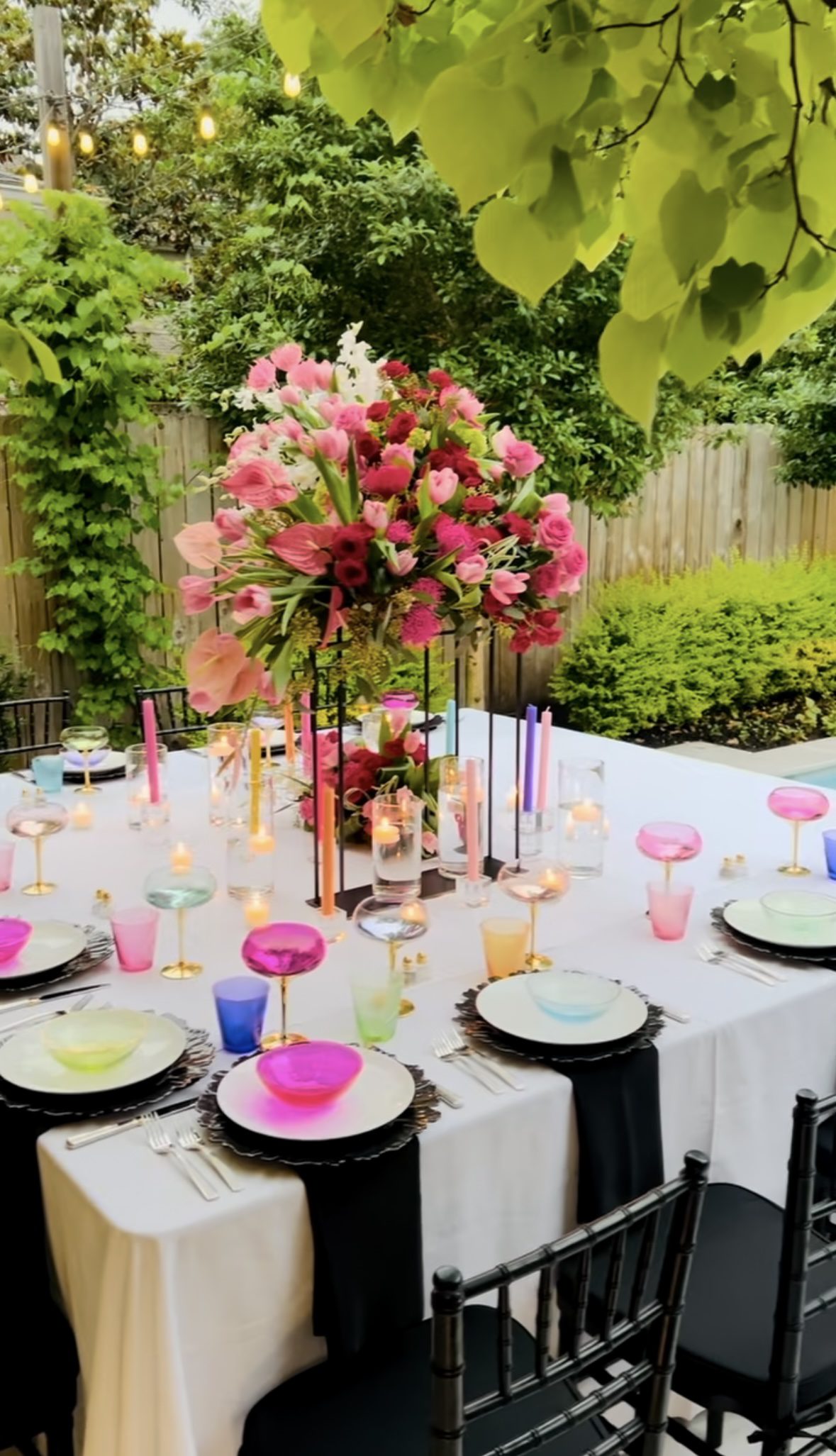 Tall event floral centerpiece