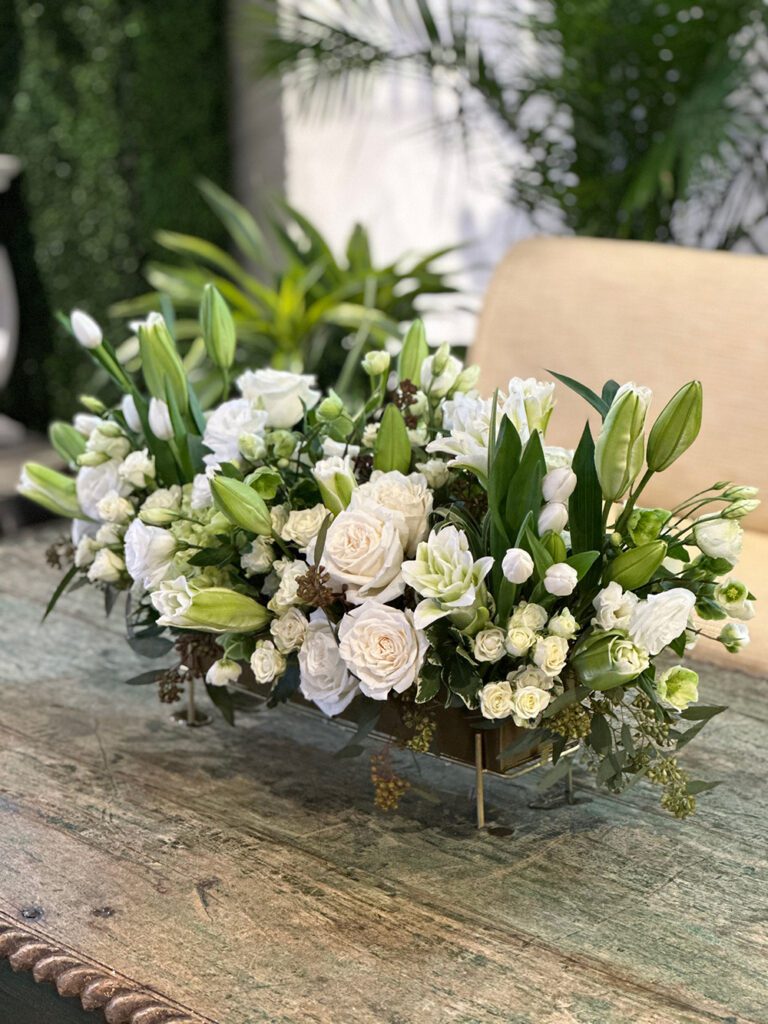 White Event Floral Centerpiece